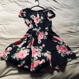 Open-back floral dress